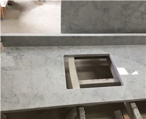 Carrara White Marble Bathroom Countertop