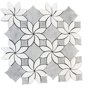 Promotion Carrara White Flower Marble Mosaic Tile