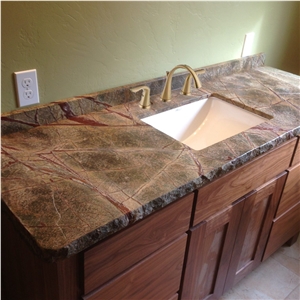Rainforest Green Granite Vanity Countertop