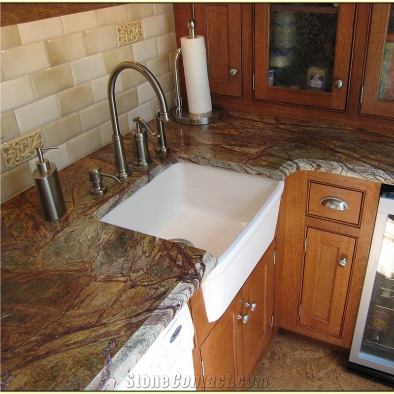 Rainforest Green Granite Vanity Countertop