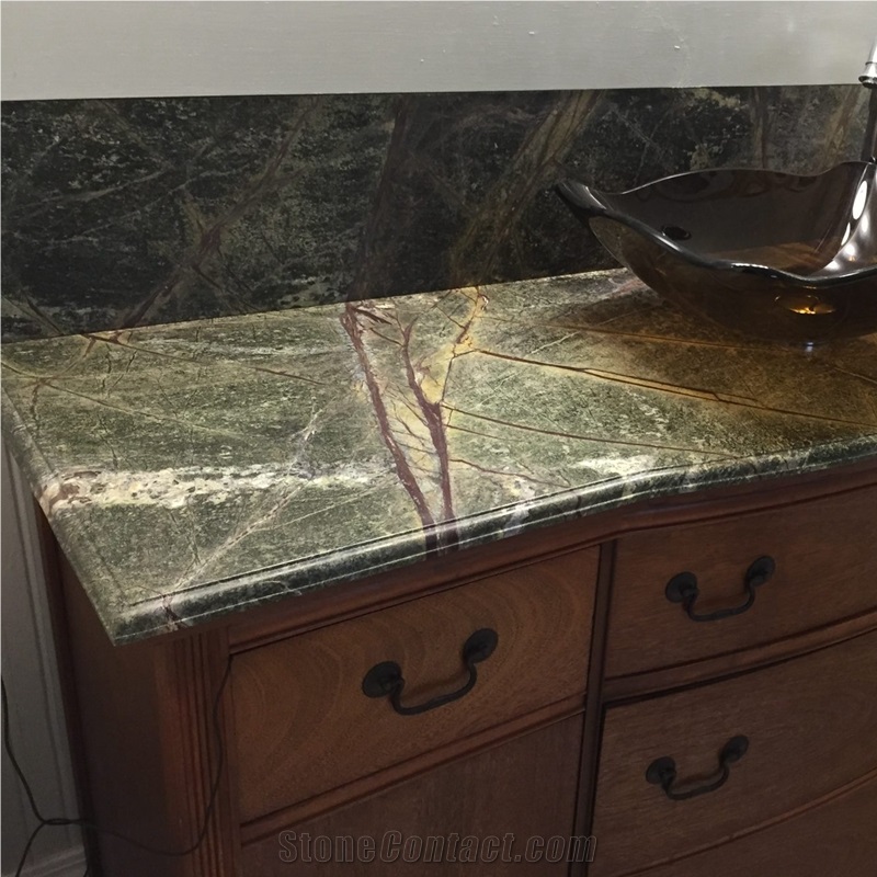 Rainforest Green Granite Vanity Countertop