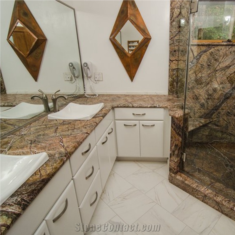 Rainforest Green Granite Vanity Countertop