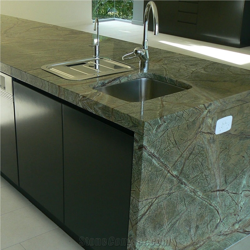 Rainforest Green Granite Vanity Countertop