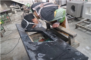 Black Quartz Hotel Residential Vanitytop Flat Edge