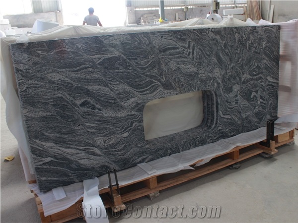 China Juparana River Grey Pink Granite Countertop