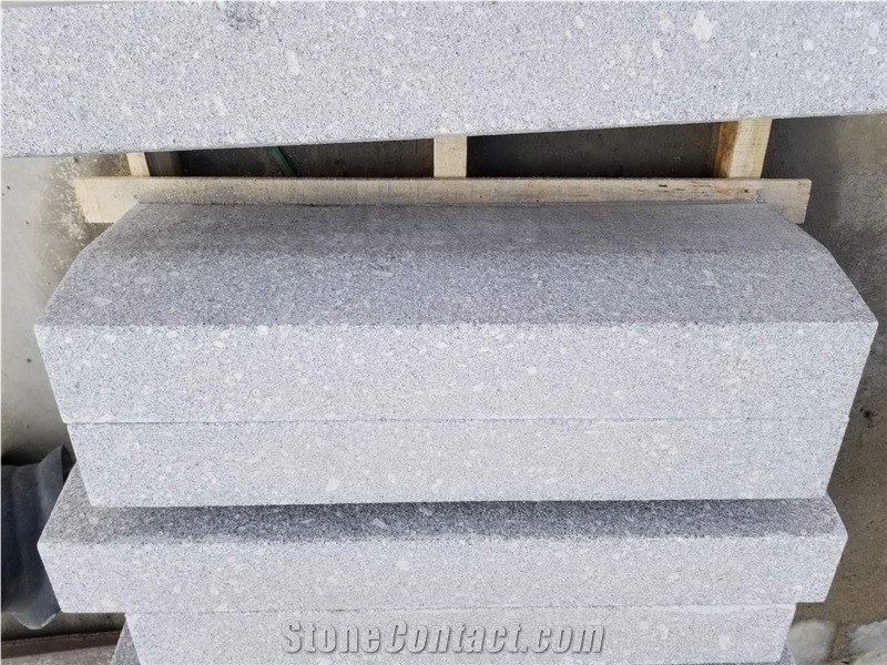 G375 Grey Granite Flamed Slant Curbstones