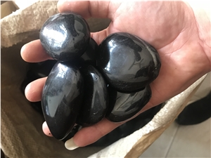 Black Pebbles High Polish Stone Garden Decoration