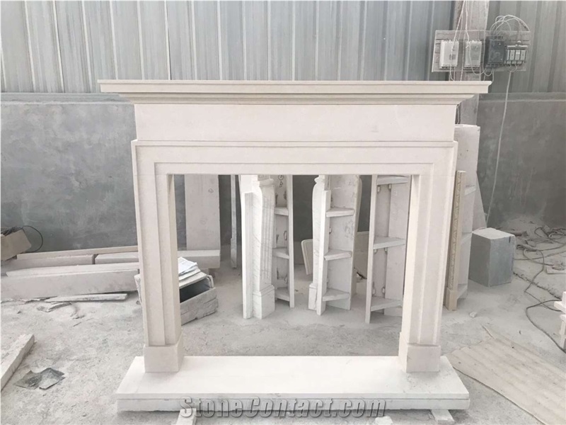 English Style Carrara Marble Fireplace Mantel