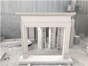 English Style Carrara Marble Fireplace Mantel
