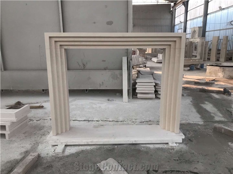 English Style Carrara Marble Fireplace Mantel