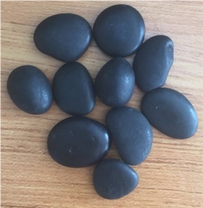 Garden Decoration Black Polished Pebble Stone
