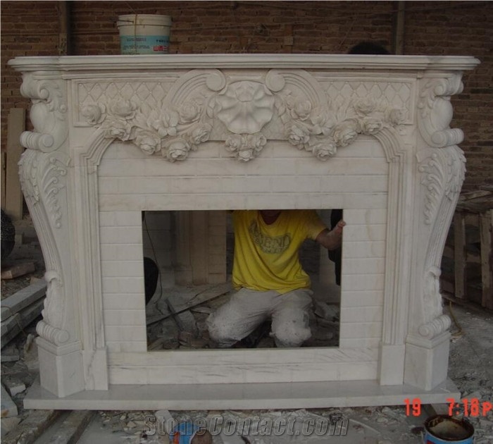High Quality Indoor Decorative Marble Fireplace