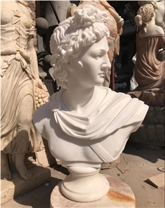 Lifesize Hand Carved Stone Marble Lady Bust Statue
