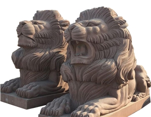 Marble Stone Decoration Western Lion Statues