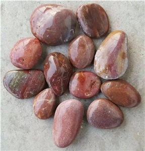 Natural River Decoration Stone Red Polish Pebbles