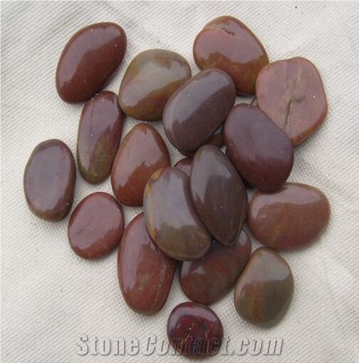 Natural River Decoration Stone Red Polish Pebbles
