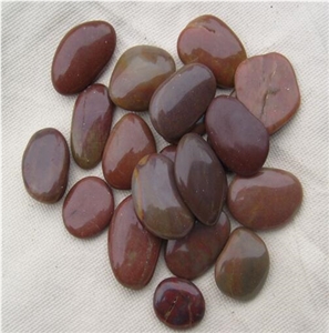 Natural River Decoration Stone Red Polish Pebbles