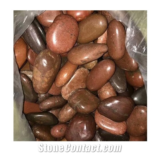 Natural River Decoration Stone Red Polish Pebbles