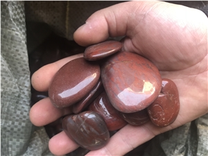 Natural River Decoration Stone Red Polish Pebbles