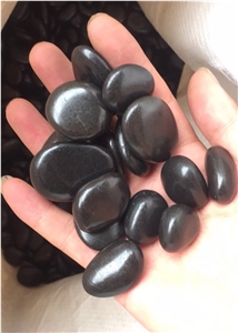 Natural River Stone Black Polish Decoration Pebble