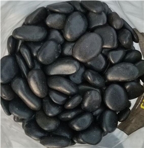Natural River Stone Polished Black Pebbles
