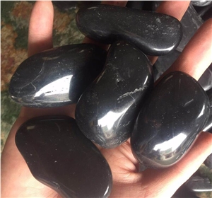 River Stone Polish Landscaping Black Pebbles Stone
