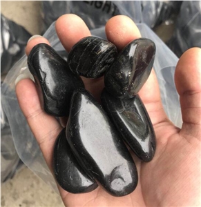 River Stone Polish Landscaping Black Pebbles Stone