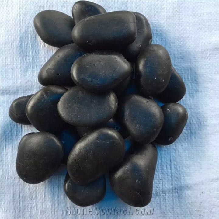 River Stone Polish Landscaping Black Pebbles Stone