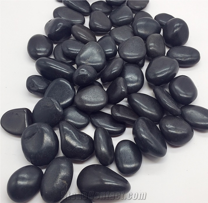 River Stone Polish Landscaping Black Pebbles Stone