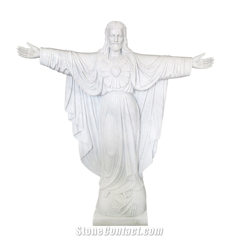 White Marble Hand Carved Decorate Religion Statue