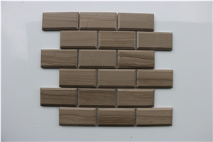 Athen Grey Big Brick Mirco Beveled Marble Mosaics