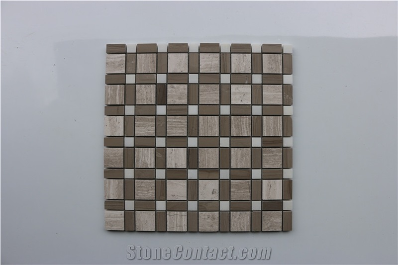 Athens Grey, Light Wooden Marble Mosaics