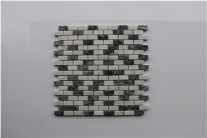 Brick Bianco Carrara White,Bardiglio Light Mosaic