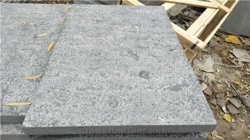 Blue Limestone Flammed Slabs Tiles
