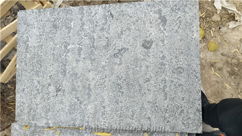 Blue Limestone Flammed Slabs Tiles