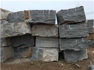 Blue Limestone Flammed Slabs Tiles