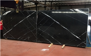 Black Nero Marquina Bookmatched Marble Slabs Tiles