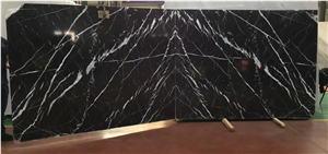 Black Nero Marquina Bookmatched Marble Slabs Tiles