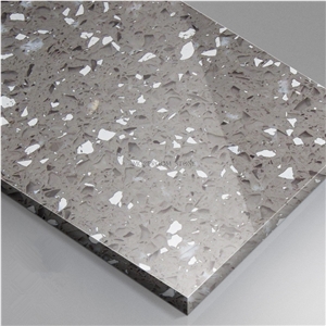 Grey Color Spakles Glass Quartz Stone Sheet Grey Color Spakles Glass Quartz Stone Sheet
