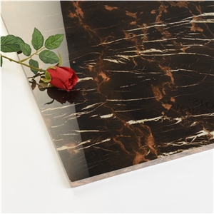 Italian Portoro Goled Veins Black Ceramic Tiles