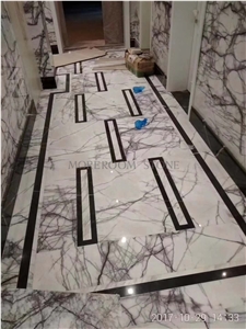 Natural Marble White Elizabeth Floor Medallion Natural Marble White Elizabeth Floor Medallion