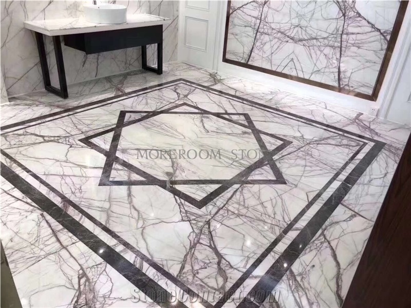 Natural Marble White Elizabeth Floor Medallion
