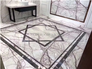 Natural Marble White Elizabeth Floor Medallion