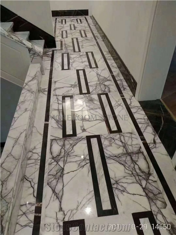 Natural Marble White Elizabeth Floor Medallion