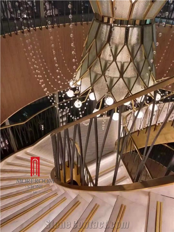 White Marble Aluminum Composite Stair Panel
