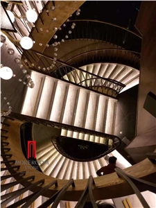 White Marble Aluminum Composite Stair Panel