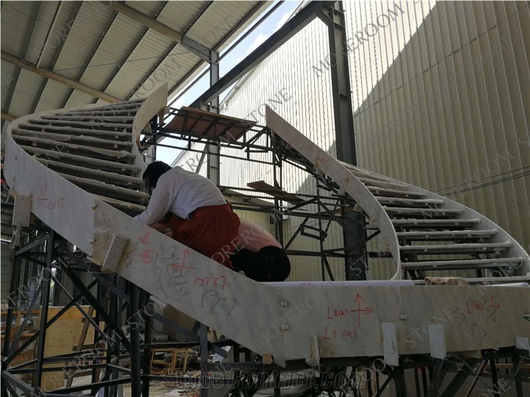 White Marble Aluminum Composite Stair Panel