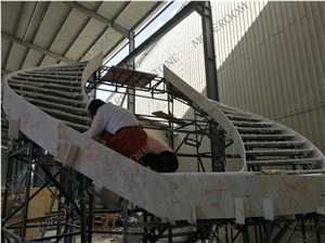 White Marble Aluminum Composite Stair Panel