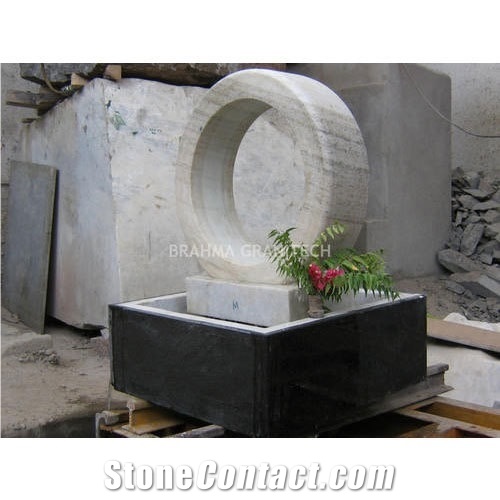 Stone Floating Ring Fountain,Stone Fountain Wheel