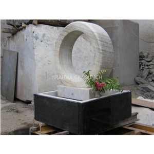 Stone Floating Ring Fountain,Stone Fountain Wheel